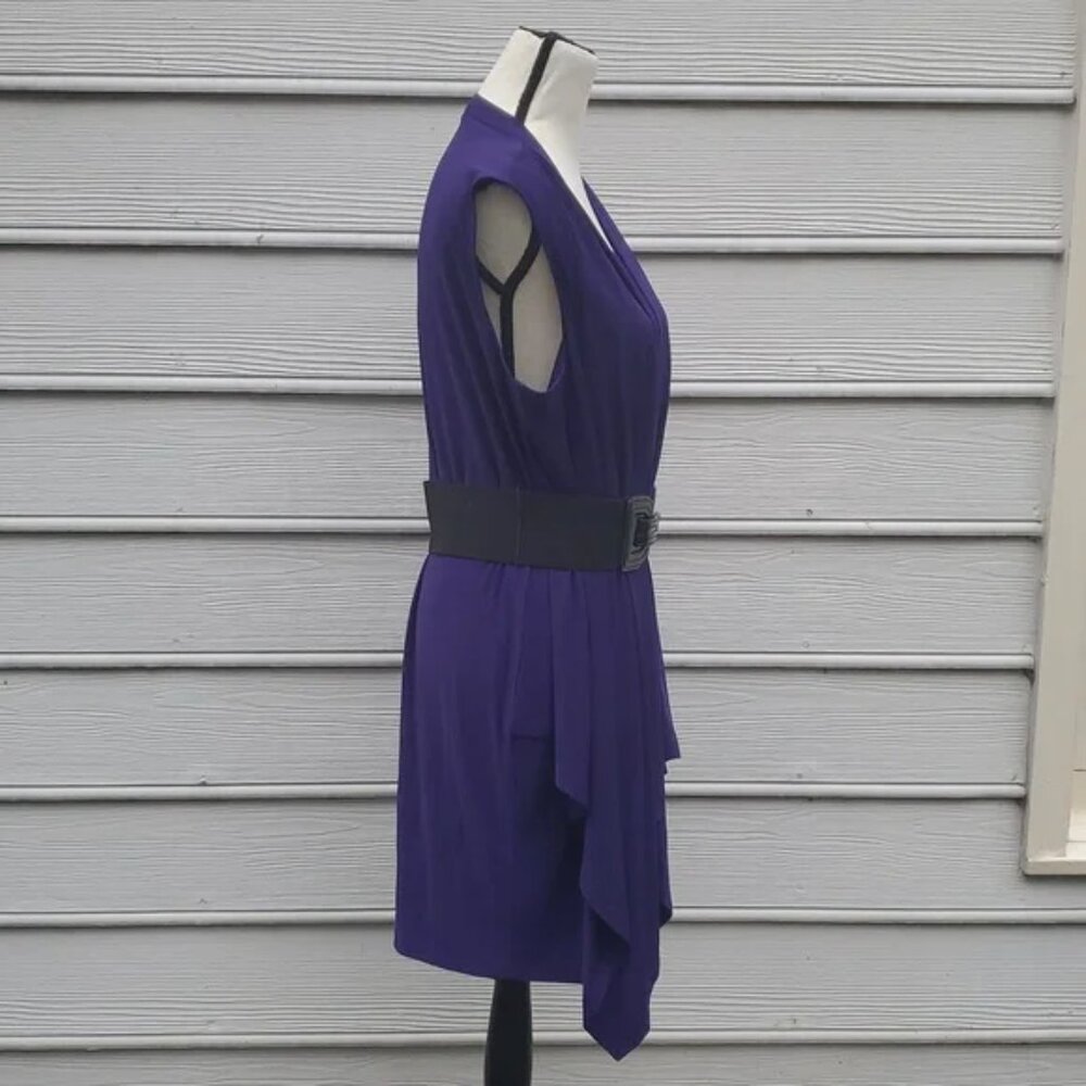 Dressbarn 2-in-1 Sleeveless Belted Tunic Shirt - Picture 3 of 13